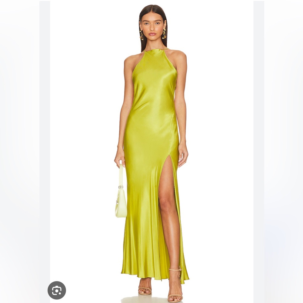 NWT Bec + Bridge green Teresa halter maxi dress